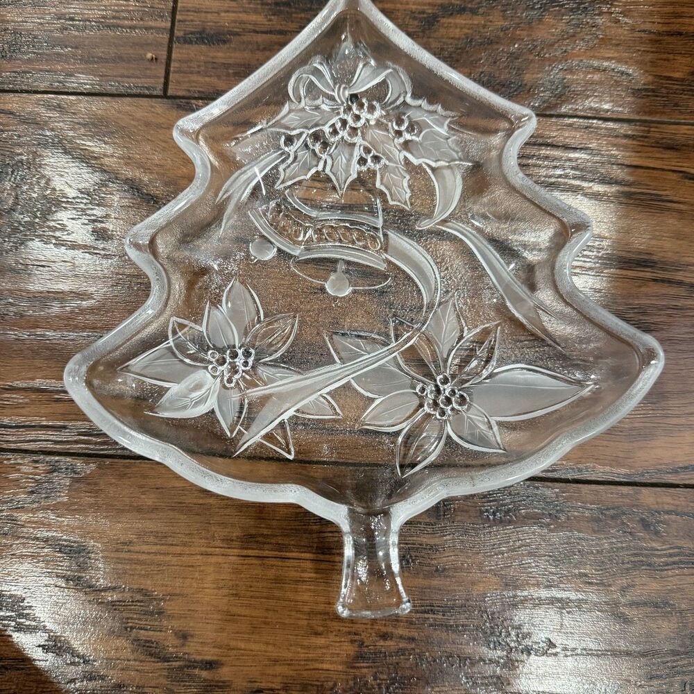 Vtg NIB mikasa savoir vivre Christmas Tree Dish WY115/502 Festive bouquet F6
